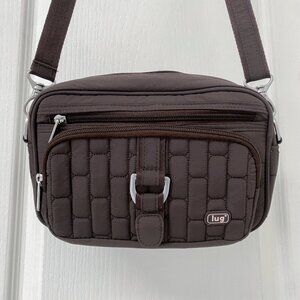 Lug - Carousel - Brown Quilted Crossbody Multi Pocket Bag